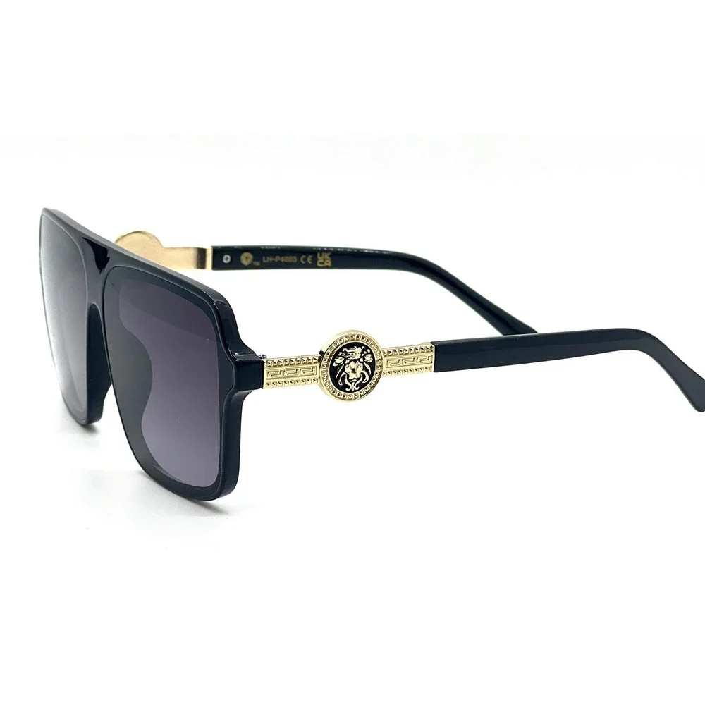 Retro Oversized Square Vintage Gold Metal Men Designer Fashion Sunglasses Luxury